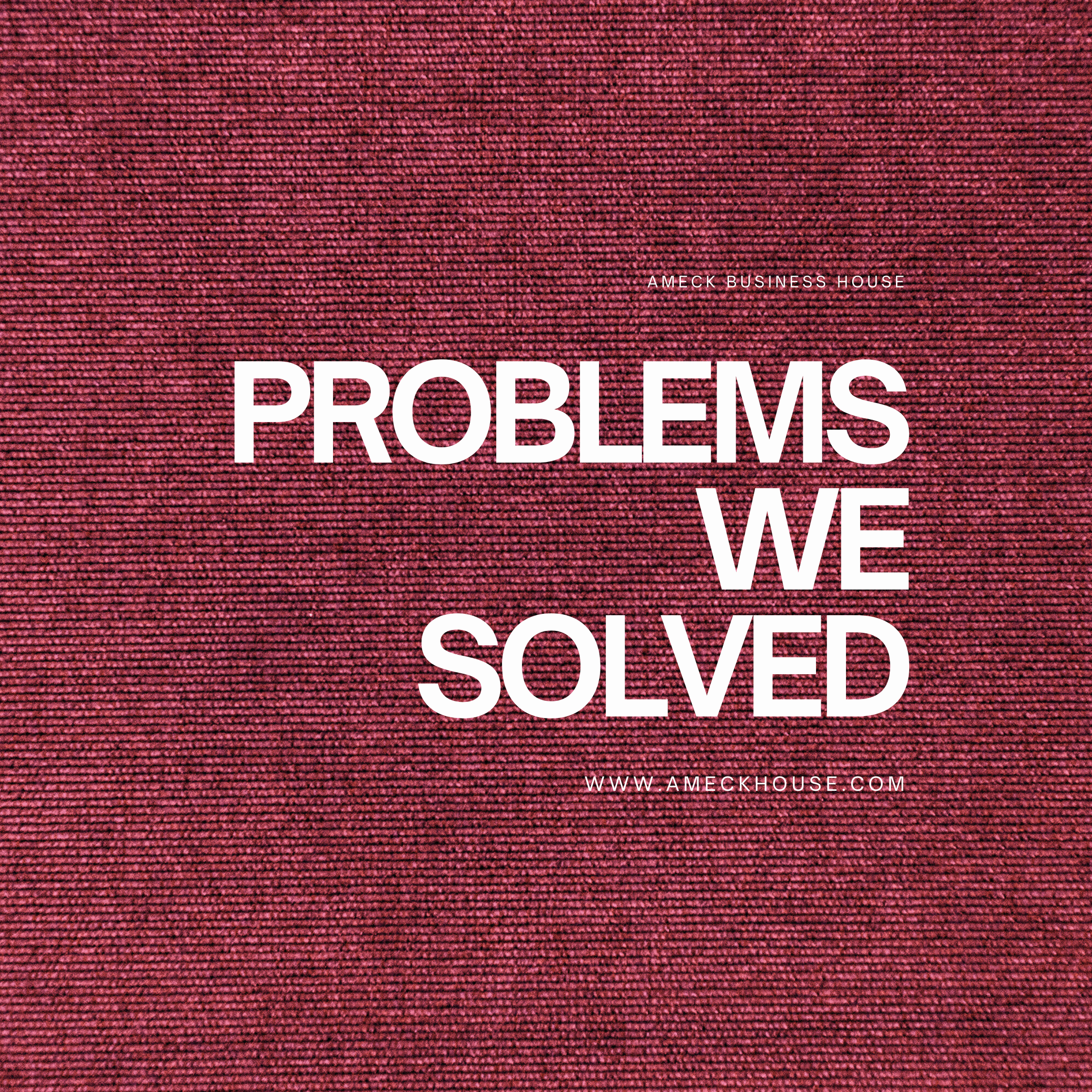 PROBLEMS WE SOLVED