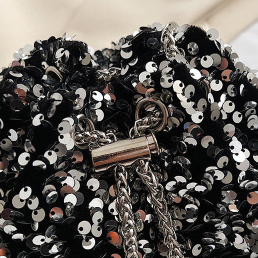 Sequin Bucket Bag | Korean Style Crossbody Evening Bag for Women A62