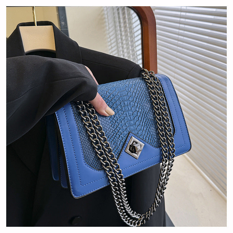 Retro Snakeskin PU Chain Bag | Women's Crossbody Square Bag A49
