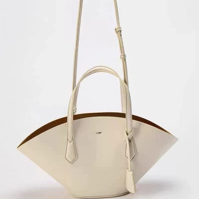 Women's Large Shoulder Tote Bag Fan Shell Shape, Drawstring Close A33