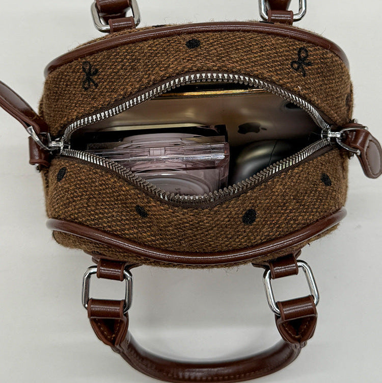 Mini Boston Bag | PU Bowknot Crossbody Handbag for Women A68