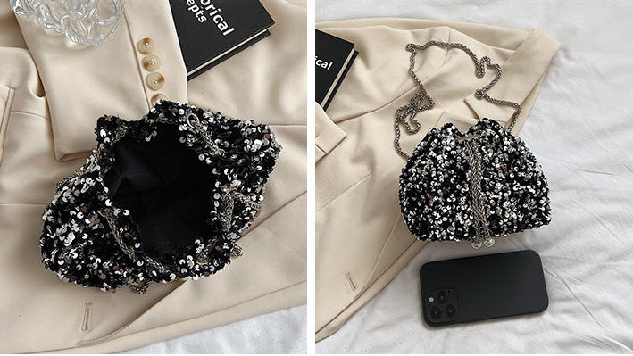Sequin Bucket Bag | Korean Style Crossbody Evening Bag for Women A62