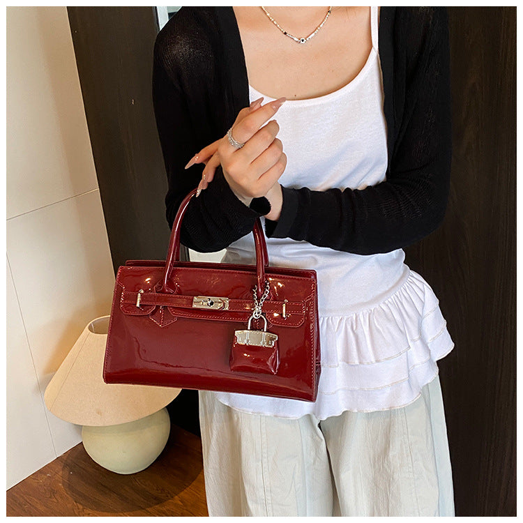 Korean Kelly Tote Bag for Women | PU Leather Underarm Shoulder Bag A45
