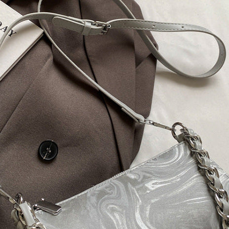 Mini Chain Bag for Women | Embossed PU Square Crossbody Bag A19