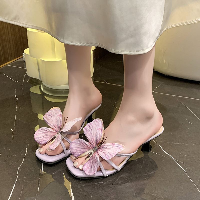 Bow Stiletto Fairy Sandals | French Style Split-Toe High Heels for Women A81