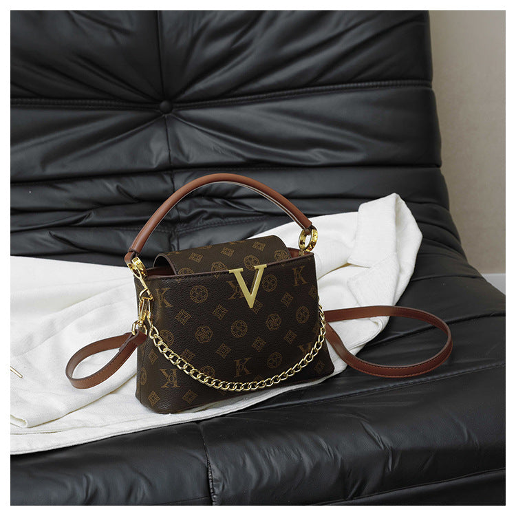 Vintage Pattern Bucket Bag | PU Crossbody Shoulder Bag for Women A69