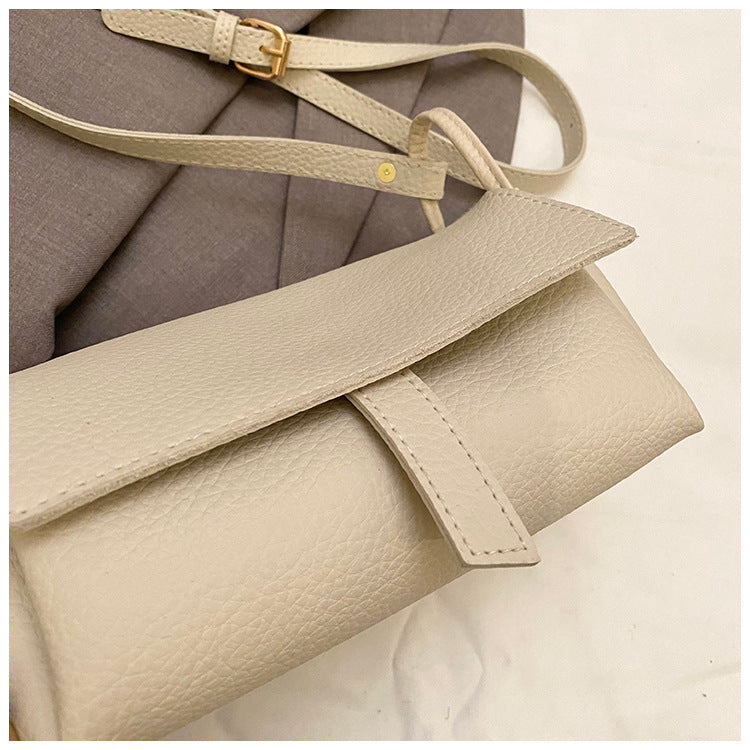 Korean Style PU Crossbody Bag | Small Shoulder Bag with Fur Pendant A60