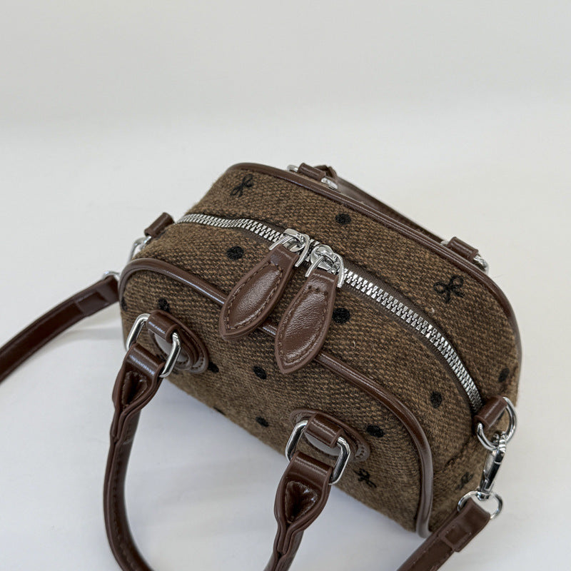 Mini Boston Bag | PU Bowknot Crossbody Handbag for Women A68