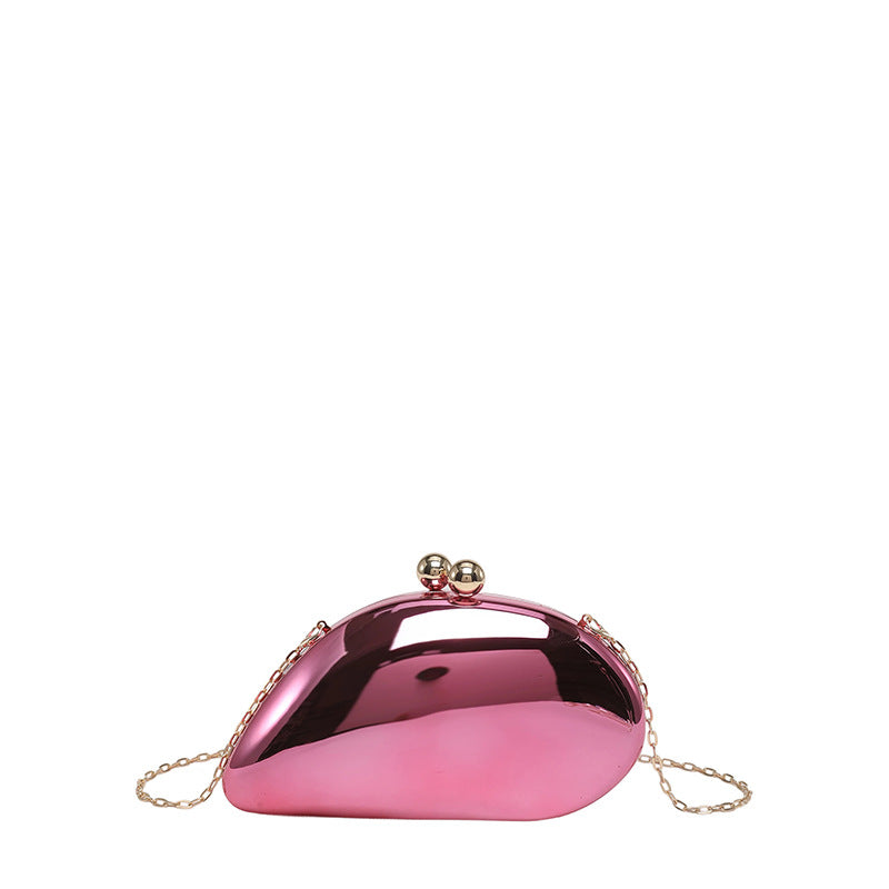 Pearl Chain Evening Clutch Bag | Oval Marble Finish A36