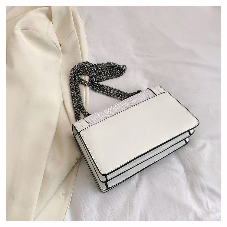 Retro Snakeskin PU Chain Bag | Women's Crossbody Square Bag A49