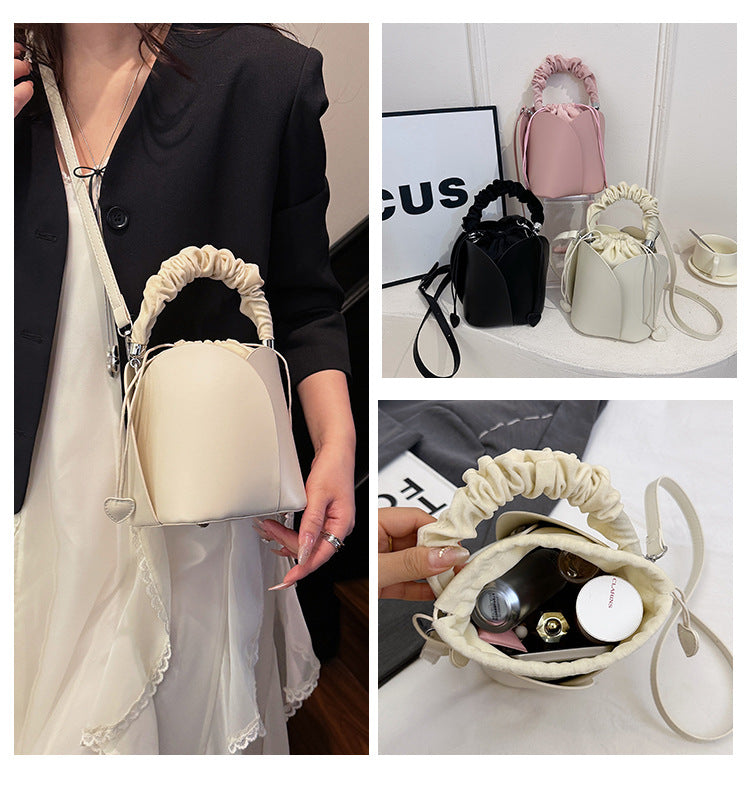 Petal Bucket Bag for Women | Ruched Handle, Drawstring Close A9