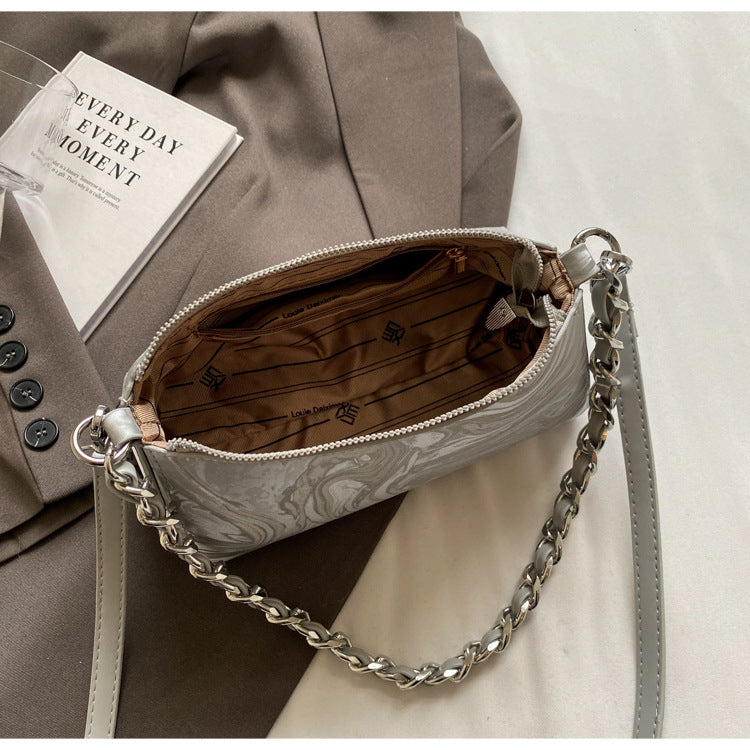 Mini Chain Bag for Women | Embossed PU Square Crossbody Bag A19