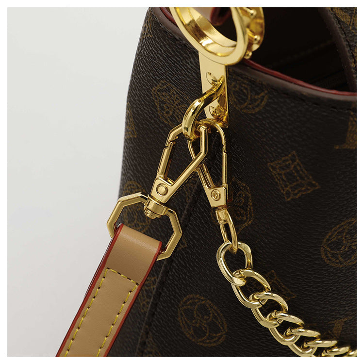 Vintage Pattern Bucket Bag | PU Crossbody Shoulder Bag for Women A69