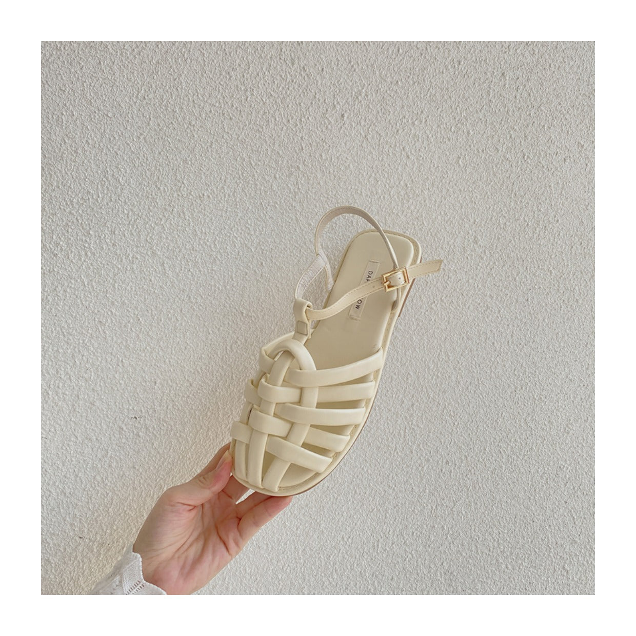 Roman Style Hollow Buckle Sandals | Open-Toe Flat Sandals for Women A79