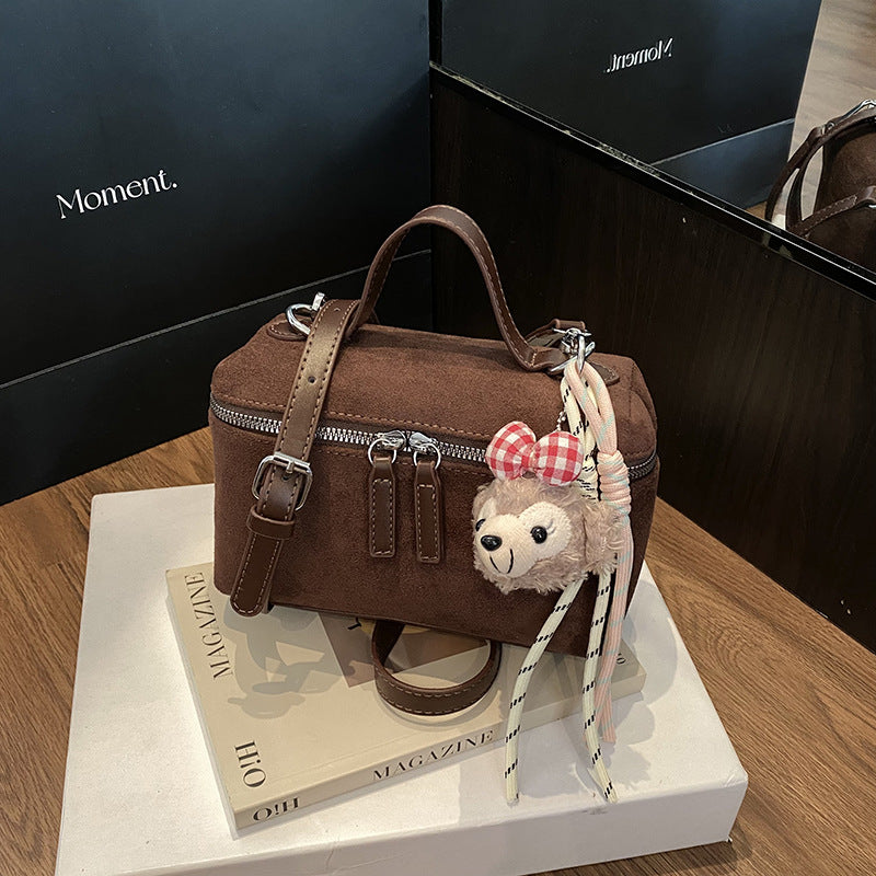 Corduroy Crossbody Bag for Women | Mini Box, Top Handle A2