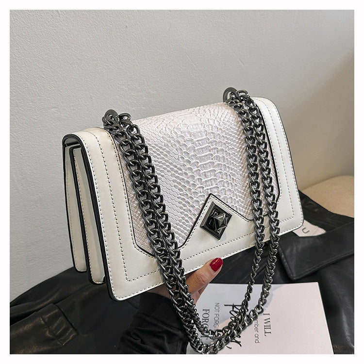 Retro Snakeskin PU Chain Bag | Women's Crossbody Square Bag A49