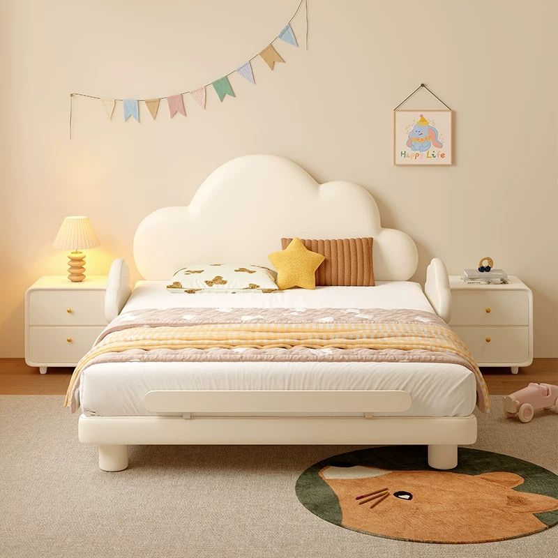 Cream Style Cloud Bed with Guardrail A153