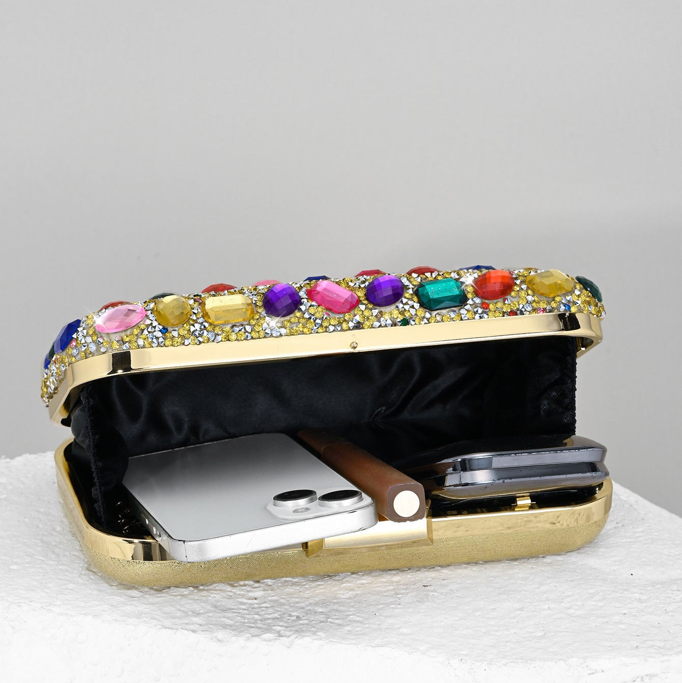 Full Rhinestone Acrylic Clutch Bag | Square Evening Banquet Bag A70