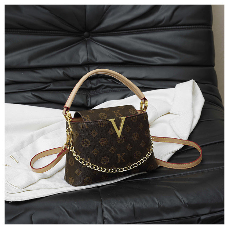 Vintage Pattern Bucket Bag | PU Crossbody Shoulder Bag for Women A69