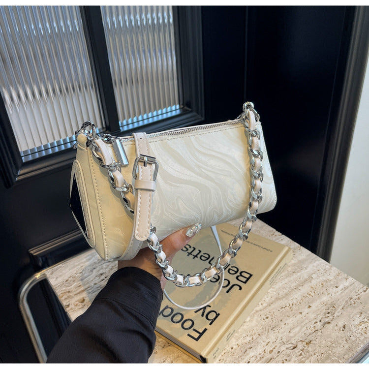 Mini Chain Bag for Women | Embossed PU Square Crossbody Bag A19
