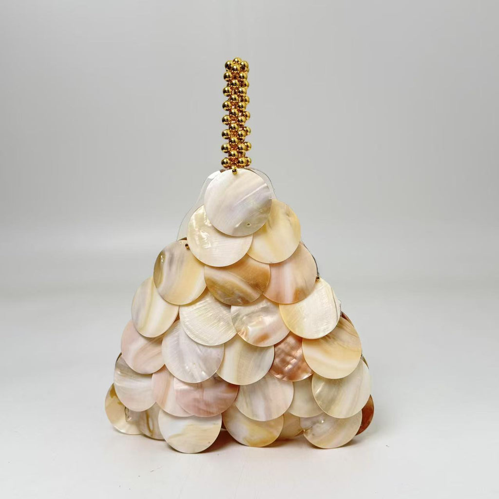 Mother-Of-Pearl Shell Bag | Hand-Sewn Beaded Crossbody Clutch A67