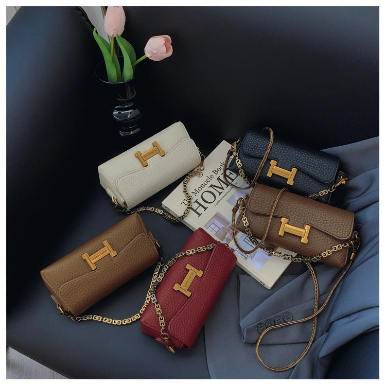 Women's Chain Shoulder Bag | Korean Style, Lock Clasp, PU A1