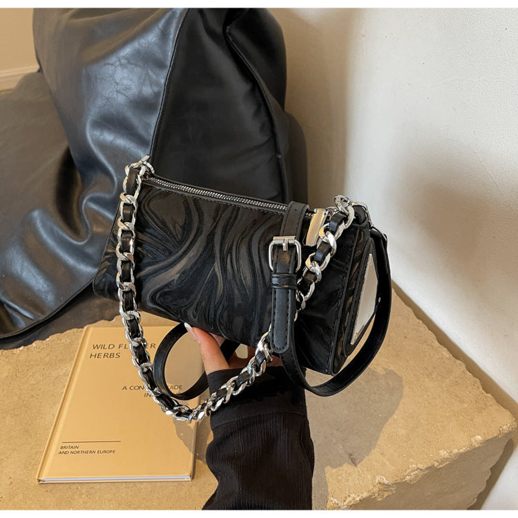 Mini Chain Bag for Women | Embossed PU Square Crossbody Bag A19
