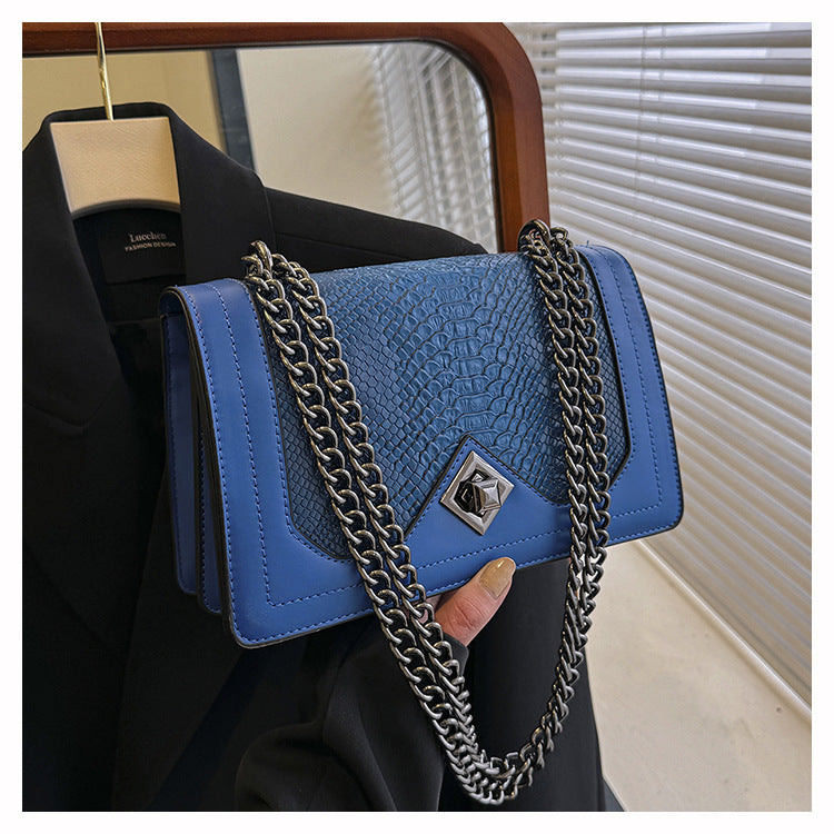 Retro Snakeskin PU Chain Bag | Women's Crossbody Square Bag A49