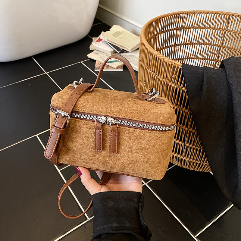 Corduroy Crossbody Bag for Women | Mini Box, Top Handle A2