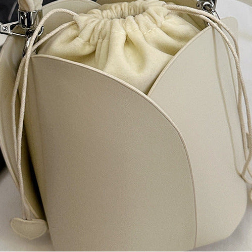 Petal Bucket Bag for Women | Ruched Handle, Drawstring Close A9