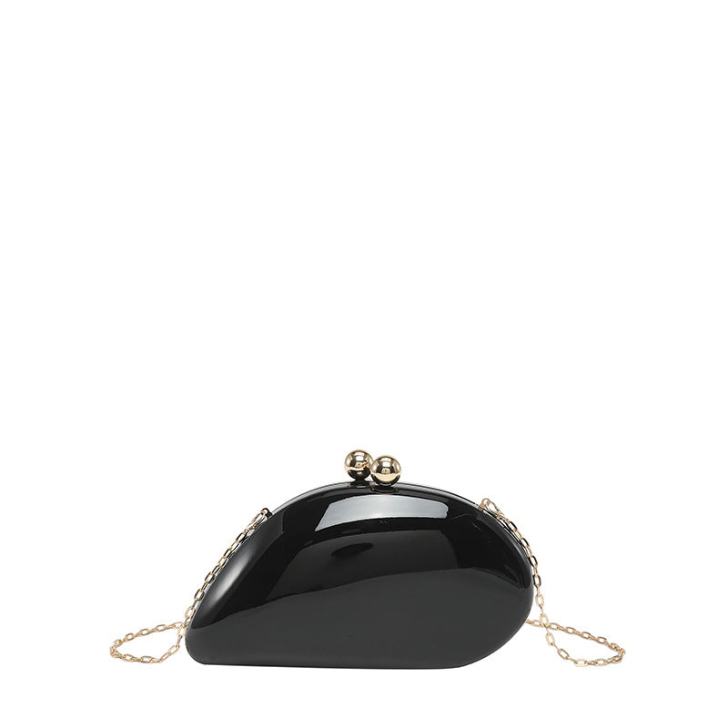Pearl Chain Evening Clutch Bag | Oval Marble Finish A36