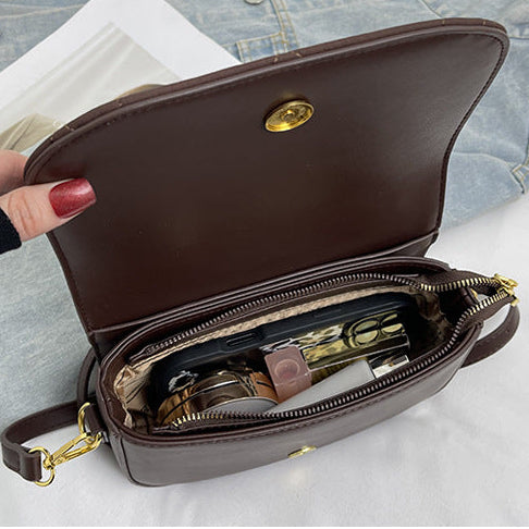 Women's Crossbody Shoulder Bag | Quilted PU Saddle Bag with Top Handle A15
