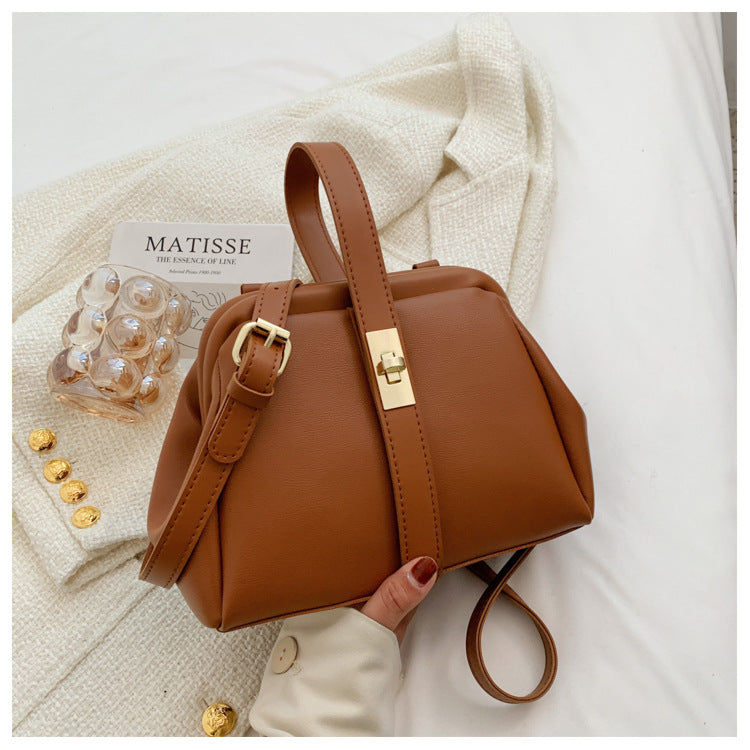 Contrast Color PU Tote Bag | Retro Fashion Handbag for Women A62