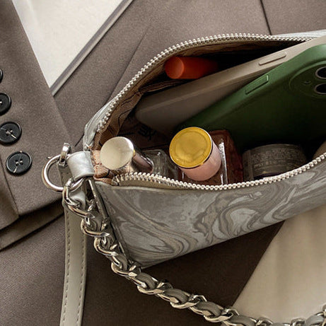 Mini Chain Bag for Women | Embossed PU Square Crossbody Bag A19