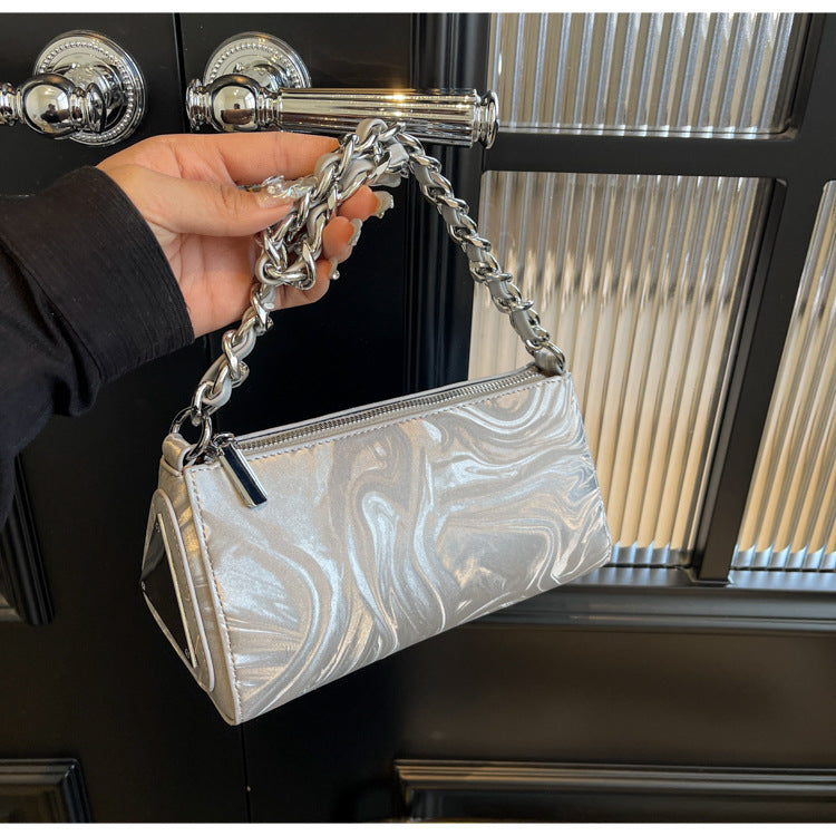 Mini Chain Bag for Women | Embossed PU Square Crossbody Bag A19