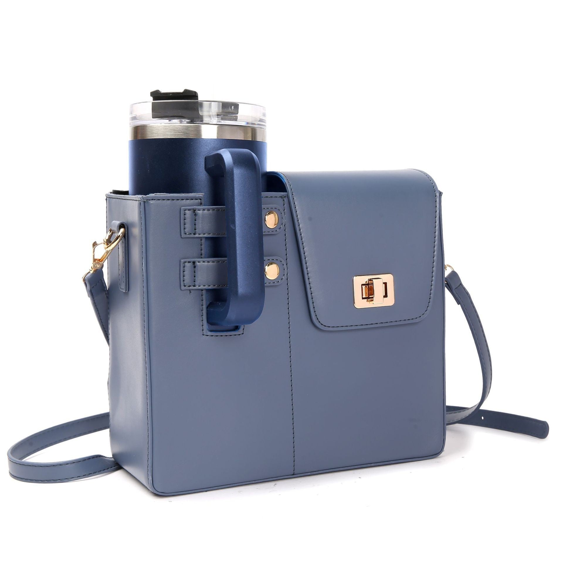 Water Bottle Carrier Bag for Women | PU Leather, Chain Strap A11