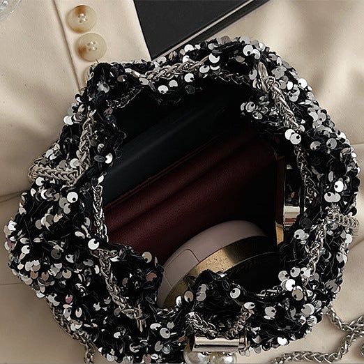 Sequin Bucket Bag | Korean Style Crossbody Evening Bag for Women A62