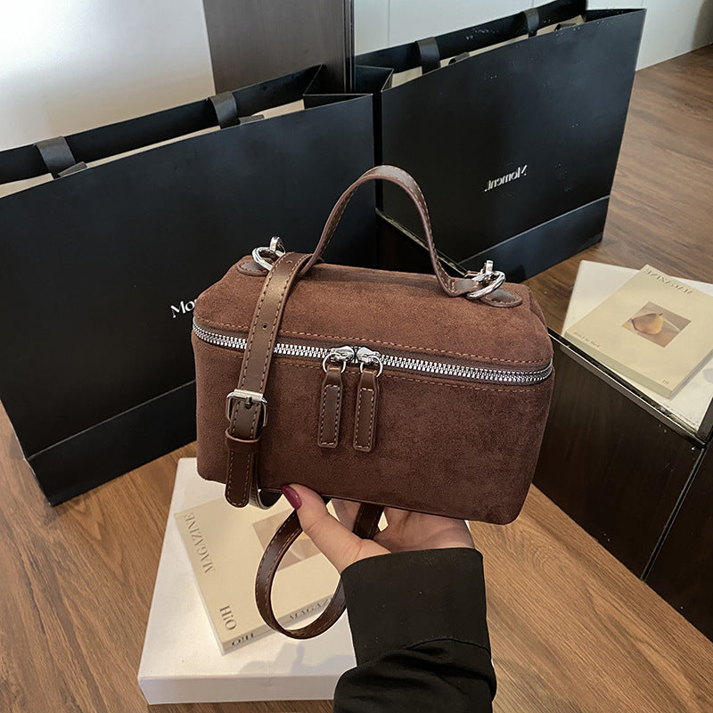 Corduroy Crossbody Bag for Women | Mini Box, Top Handle A2