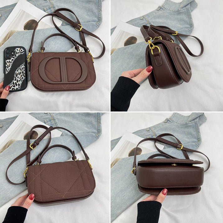 Women's Crossbody Shoulder Bag | Quilted PU Saddle Bag with Top Handle A15