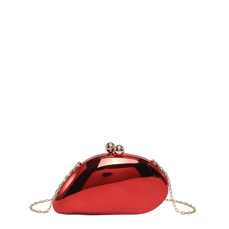 Pearl Chain Evening Clutch Bag | Oval Marble Finish A36