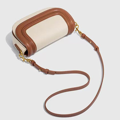 Wide Strap Saddle Bag for Women | Contrast, Magnetic Flap A6
