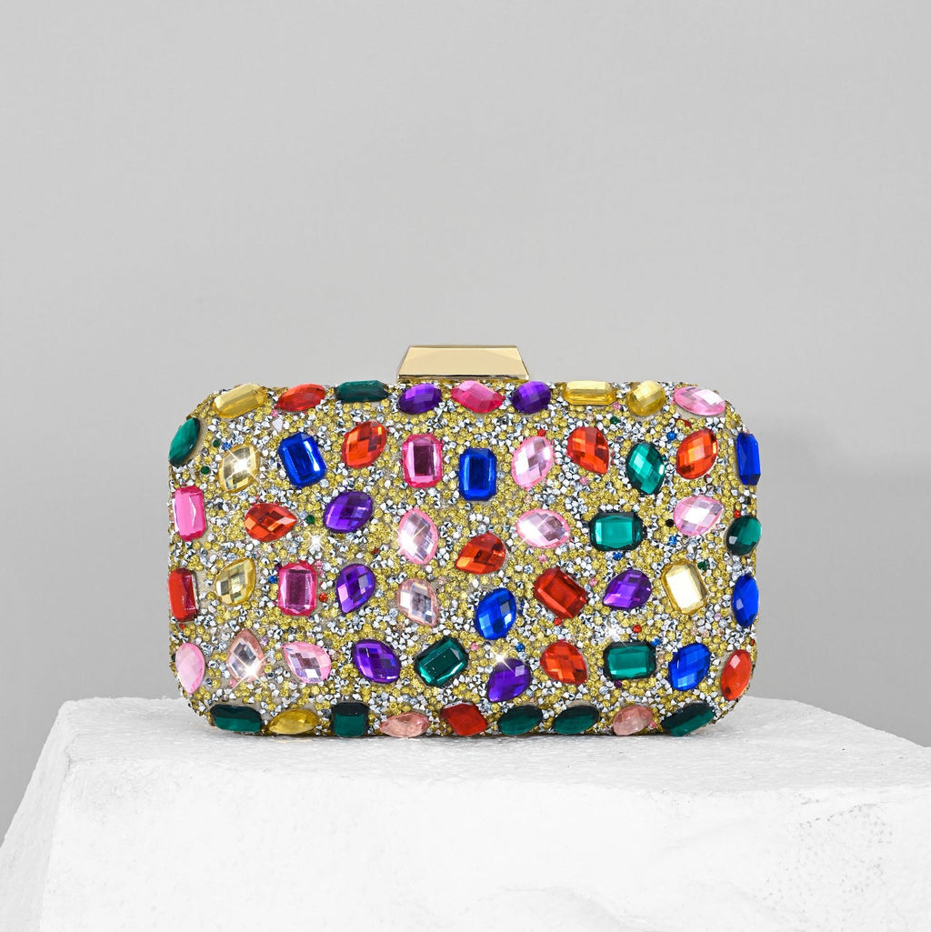 Full Rhinestone Acrylic Clutch Bag | Square Evening Banquet Bag A70