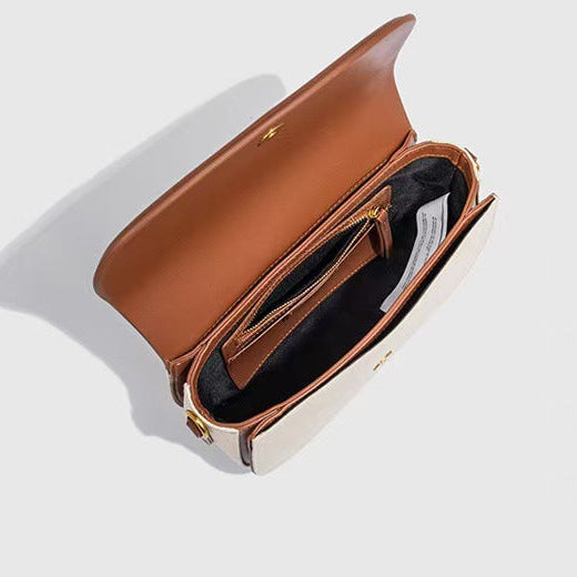 Wide Strap Saddle Bag for Women | Contrast, Magnetic Flap A6
