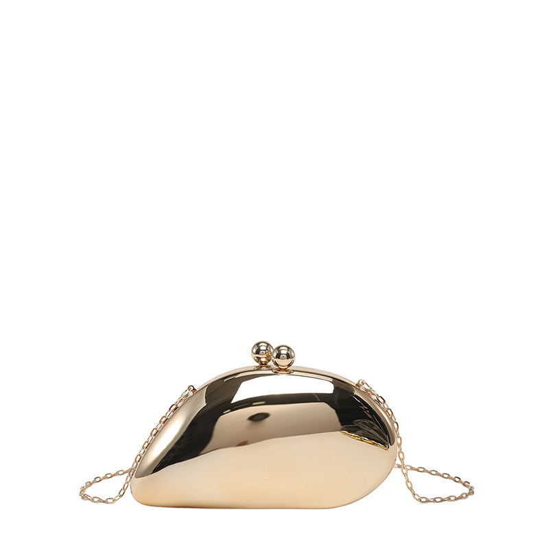 Pearl Chain Evening Clutch Bag | Oval Marble Finish A36
