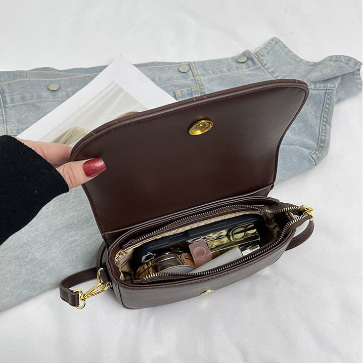 Women's Crossbody Shoulder Bag | Quilted PU Saddle Bag with Top Handle A15