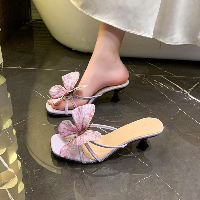 Bow Stiletto Fairy Sandals | French Style Split-Toe High Heels for Women A81