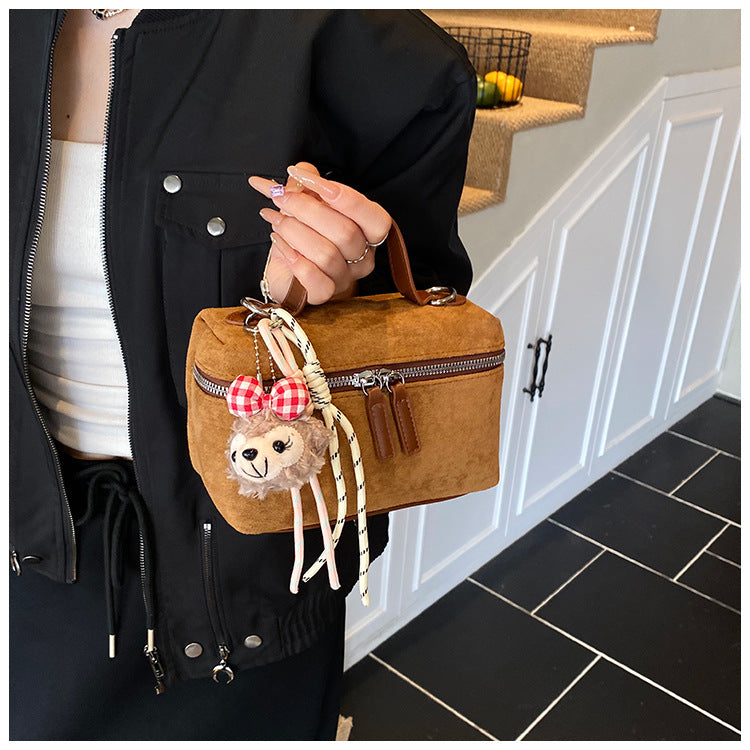 Corduroy Crossbody Bag for Women | Mini Box, Top Handle A2