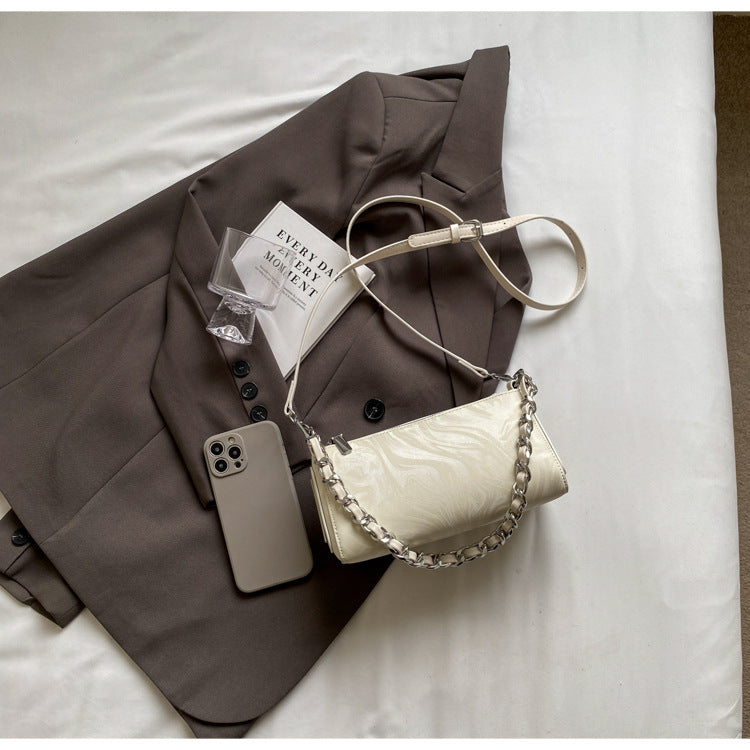 Mini Chain Bag for Women | Embossed PU Square Crossbody Bag A19