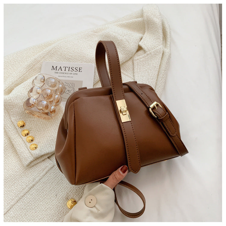 Contrast Color PU Tote Bag | Retro Fashion Handbag for Women A62