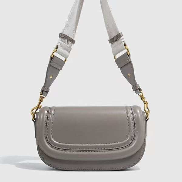 Wide Strap Saddle Bag for Women | Contrast, Magnetic Flap A6